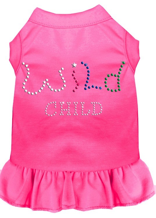 Rhinestone Wild Child Dress Bright Pink XS